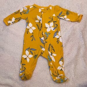 Carter's Yellow and White Footies with Floral Print